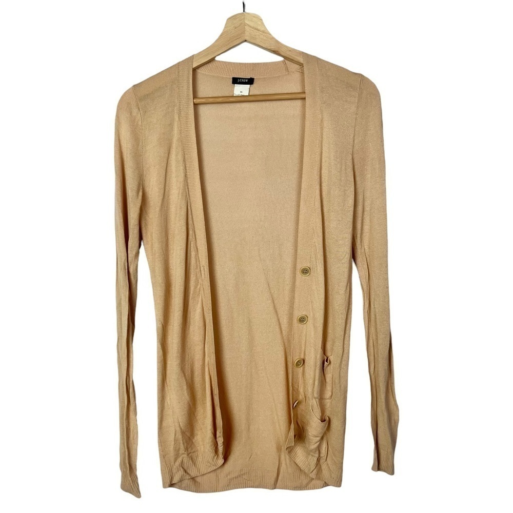 J. Crew Light Brown Button Down Lightweight Cardi… - image 1